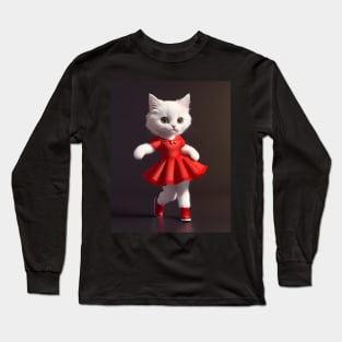 Dancing cat - Modern digital art Long Sleeve T-Shirt